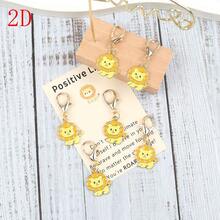 6pcs/8pcs Cute Little Lion Keychain With Heartwarming Positive Card | Thoughtful Versatile Gift | Animal Theme Mini Gift; Suitable For Birthday Party, Special Occasion, Wedding And More - Yellow - View 7