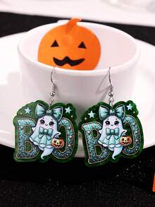 1 Pair Halloween Exquisite Cute Personalized Fashion Niche Sweet Ghost Acrylic Earrings, Women's Daily Holiday Party Jewelry - Multicolor - View 2