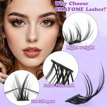300pcs Cartoon Style D-Curl Mixed Length Faux Mink Single Cluster False Eyelashes, Fine Stem Fluffy Dense Segmented Lashes, Suitable For Halloween Cosplay Party Makeup - D - View 8