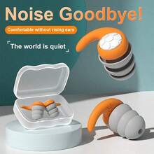 1 Pair Reusable Silicone Noise Cancelling Earplugs, Soft Sleep Earplugs, Suitable For Sleeping, Studying, Working, Traveling, Gym, Office And Noise Reduction Accessories - Multicolor - View 4
