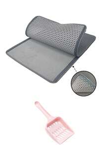 Detachable Cat Litter Mat With Hook And Loop, Double Layer Honeycomb Cat Litter Collection Mat, Smooth Bottom Non-Slip Pet Cat Litter Trapping Mat, Suitable For Cat Litter Box - Multicolor - View 9