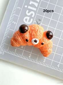 10/20/100pcs Realistic Bear Bread Resin Charms, Cream Glue Pendant Decor DIY Handmade Keychain Bag Charm Accessories Ornament - Multicolor - View 20