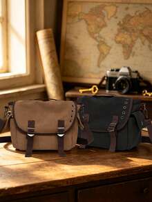 Versatile Flap Over Shoulder Crossbody Bag For Men - Multicolor - View 3