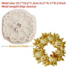 1PC Halloween Pumpkin Silicone Mold Chocolate Candy Cake Decorating Baking DIY Tool Non-Stick Clay Craft Tray - Beige - View 8
