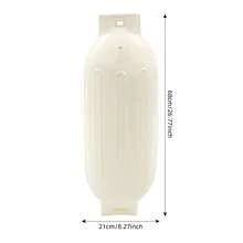 White Inflatable Ribbed Boat Fenders, Measuring 68 * 21 Centimeters, Designed For  Vessel Docking. These Pneumatic Boat Bumpers Feature Vertical Ribbed Surface Structure To Boost Shock Absorption And Anti-Slip Performance - Default - View 4