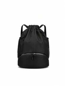 1pc Large Capacity Solid Color Basketball Backpack, Durable Sports Gear Storage Bag For Basketball, Football, Sneakers, Towel, Water Bottle - Multicolor - View 7