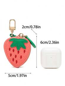 CHARM INFINITE Cute Small Strawberry Mini Coin Purse Keychain, Portable Lightweight Coin Storage Bag, Cartoon Fruit Accessory Suitable For Women And Girls, Mini Wallet Small Wallet Daily Travel Casual Essential Cute Storage Bag - Pink - View 8