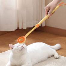 Alat Perawatan Kucing 3-in-1 yang Dapat Ditarik, Tongkat Pijat & Pereda Gatal Dua Sisi dengan Tongkat Penggoda Interaktif, Sikat Lembut untuk Menghilangkan Bulu Rontok pada Kucing Dalam Ruangan, Tanpa Baterai - MultiWarna - View 4
