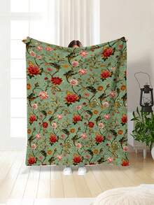 Soft And Comfortable Exquisite Printed Cute Animal Blanket, 2D Flat Printed Pattern Multi-Purpose Blanket For Sofa, Bed And More, Outdoor Camping Leisure Blanket, Suitable For Home, Picnic, Travel, All Seasons Comfort, Modern Style, Polyester, Machine Washable - Multicolor - View 8
