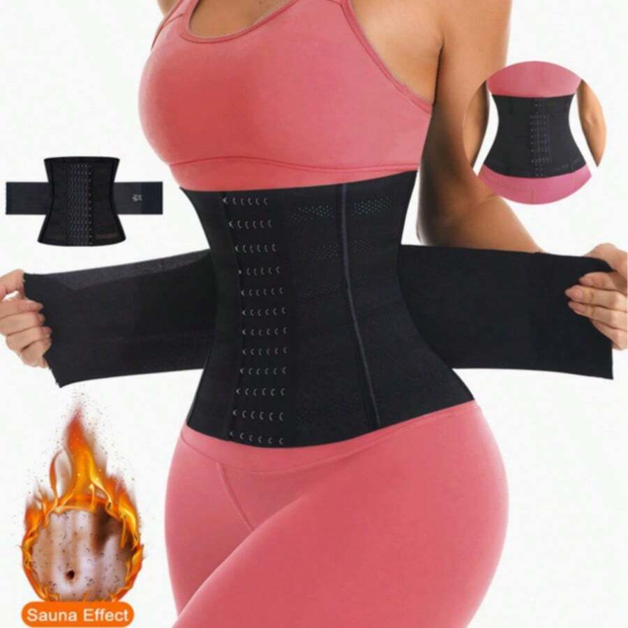 1pc Fitness Shaping Waist Belt - Black Sports Waist Belt, Breathable Mesh Material, Minimalist Design, Suitable For Yoga, Running And Daily Exercise, Ideal Gift For Those Who Love An Active Lifestyle - Belt - View 1