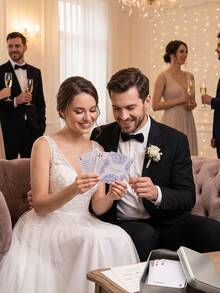 Personalized Floral Custom Playing Cards Set (54 Cards) With Metal Gift Box, Custom Name & Date Keepsake, Wedding Guestbook Alternative And Reception Party Game, Fun Family Tabletop Entertainment, Ideal Anniversary Gift For Newlyweds, Friends And Family - Multicolor 1 - View 4