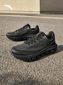Sepatu Jogging Pria FOLD Origami dengan Bantalan Terstruktur dan Jaring Bernapas - Hitam - View 4