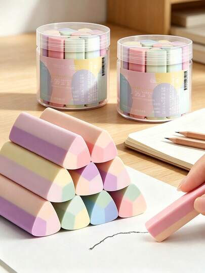 30/10pcs Triangle Eraser Is Scratch Free, Shavings Free, Residue Free, Clean, Scratch Free, Cultural And Creative Stationery