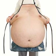1PC Funny Beer Belly Print Apron - Realistic Abdomen Design, Durable Kitchen Apron, Suitable For Cooking, Brewing, Parties - Perfect Gift For Home Cooks And Beer Lovers - Easy To Clean Apparel, Holiday Kitchen Decor, Playful Kitchen Supplies, Sturdy And Affordable, Party Host Essential - Multicolor - View 7