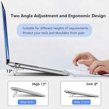 Giá đỡ laptop điều chỉnh được, giá đỡ điện thoại đa năng, giá đỡ tăng chiều cao tàng hình tự dính không cần lắp đặt di động, thiết kế điều chỉnh góc kép, khay bàn phím bàn làm việc di động, tương thích với MacBook Pro/Air, Surface và nhiều loại khác | Có màu đen/bạc, thiết kế công thái học, phù hợp cho văn phòng và chơi game - Nhiều màu - Xem 7