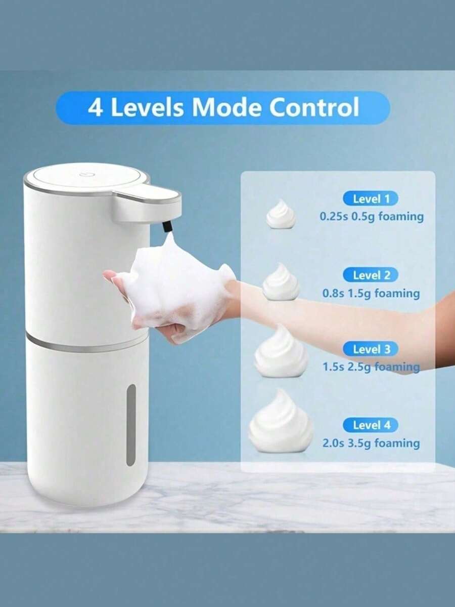 Automatic Soap Dispenser, No Pressing Required, Sensor Activated, Convenient And Fast, Black And White Options, 380ml Large Capacity, USB Rechargeable, Premium Design, Kitchen And Bathroom Cleaning Tool, Perfect Halloween Gift!