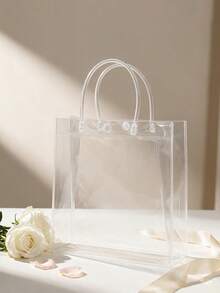30pcs Thickened Transparent PVC Gift Bags With Handles, Reusable, Suitable For Bridal Shower, Bachelorette Party, Wedding Gifts, Shopping, Wedding, Birthday, Engagement, Anniversary Party - Multicolor - View 5