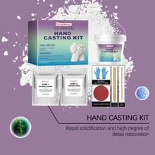 Hand Mold Powder DIY Kit, Clone Powder 3D Model Powder Handprint DIY Keepsake Hand Mold Set, Easily Create 3D Hand Model, Freeze Precious Moments, Family Interaction, Thoughtful Holiday Gift For Family And Friends - A - View 6