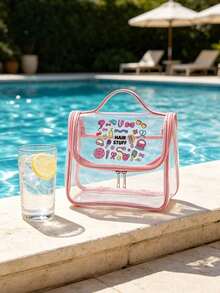 Waterproof Transparent Hair Care Product Storage Bag With Cartoon Printing Portable Hand Wash Bag,Items Are Clear At A Glance, No Need To Search For Hair Rings, Combs, Items Are Clear At A Glance, No Need To Search For Hair Rings, Combs - Multicolor - View 7