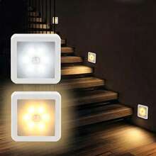 Smart Motion Sensor LED Night Light, Bedside Night Light, Automatic Stairway Hallway Cabinet Light, Battery Operated (Batteries Not Included), Warm White/Dual Color Optional, Practical Home Essential - Multiple Styles - View 2