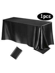 Elegant White Satin Tablecloth, Rectangle Smooth Shiny Table Cover, Wrinkle Resistant For Wedding Party Banquet Event Bridal Shower Home Dining Decor, Multiple Colors Available - Multicolor - View 25