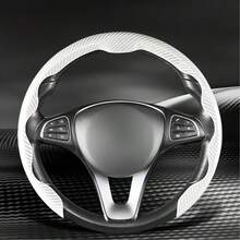 1 bọc vô lăng chống trượt vân sợi carbon giả, phong cách tối giản, bóng cao, phản quang cao, có vạch căn giữa, lắp dễ dàng, không vòng trong, cho ô tô/xe bán tải/SUV/MPV/xe van, vô lăng chữ D/hình O/tròn - Họa tiết giả sợi carbon - Xem 10
