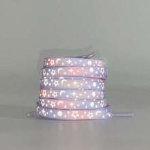 2pcs Star-Shaped Gradient Random Color Glowing Flat Shoelaces, 120cm Polyester Fluorescent Shoelaces, Replacement Shoelaces For Sneakers And Canvas Shoes, DIY Party Streetwear Shoelaces - Multicolor - View 12