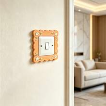1pc Orange Green Switch Decorative Frame, Dust-Proof Button Switch Protective Cover, Living Room Bedroom Kitchen Wall Decor Hanging Ornament, Easy Installation, No Electricity Required, Suitable For Birthday Wedding Party Scene Decoration - Multicolor - View 5