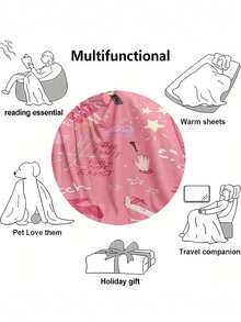 1pc Modern Style Soft & Comfortable Blanket, Minimalist Cool Design, Multi-Purpose Throw For Sofa, Bed And More, Outdoor Camping Leisure Blanket, Suitable For Home, Picnic, Travel, All Seasons Comfort, 280gsm Polyester, Machine Washable - Multicolor - View 6