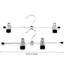 Non-Slip Pants Hanger, Space-Saving Pants Storage Rack, Multi-Function Pants Hanger For Student Dorms, No-Drill Jeans And Scarf Storage Organizer, Stainless Steel Foam Non-Slip Pants Clips - Pink - View 2
