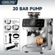 CAFELFFE 義式咖啡機、研磨一體咖啡機 20BAR、冷熱沖泡、奶泡器、內建研磨機、蒸氣功能、觸控螢幕、自清潔功能 不銹鋼機身、44級研磨精度、1.8升水箱、110g豆倉 家庭、辦公室、咖啡愛好者 - 歐規F型插(220-240V) - 查看 1
