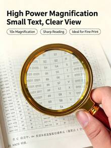 1pc High Definition Handheld Magnifying Glass, Portable Rosewood-Style Reading & Fine Inspection Magnifier, Elderly & Teacher Supplies, Halloween Gift, Birthday Gift - Multicolor - View 5