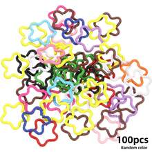100pcs Colorful Star & Heart Shaped Hair Rings Hair Accessories Hair Ties, Suitable For Braids And Dreadlocks Cute Hair Accessories, DIY Handmade Bracelet Necklace Jewelry Making - Colorful Open Ring - View 15