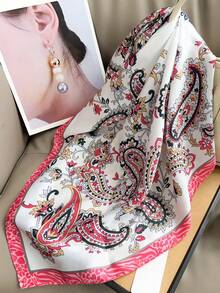 1pc Men's Fashion Paisley Animal Texture Pattern 70cm Square Scarf Bandana Suitable For Party, Date, Daily Outing, Travel, Beach Vacation - Multicolor - View 9