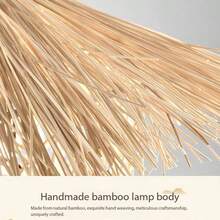 1pc Rustic Handmade Straw Hut Shaped Wicker Bamboo Lampshade, For E26 Bulb Pendant Light DIY Installation Or Decorative Lampshade Renovation - Size - View 5