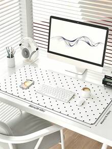 Black & White Small Polka Dot Premium Mouse Pad, Minimalist Office Desk Mat Keyboard Pad Simple Desktop Protector, Suitable For Office And Home Use - Thick Anti-Slip Keyboard Mouse Accessory, Multiple Sizes Available. Back To School Desktop Accessory, Office Supplies, Office Desk Accessory, Mouse Pad, Desktop Mouse Pad - Rectangle - View 12