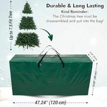 Waterproof Storage Bag For 240 Cm Tall Artificial Christmas Trees – This Robust And Durable Storage Bag For Christmas Trees Is Equipped With A Zipper And Sturdy Carrying Handles. - Green - View 5