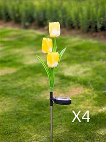 1pc/4pcs New Solar Powered LED Tulip Ground Lights, Tulip-Christmas-Tulip Solar Garden Lights, Waterproof Outdoor Yard Decoration, Pink Solar Lights, Perfect For Weddings, Festivals, Confessions, Proposals, Anniversaries, Gardens, Flower Beds, Music Festivals, Valentine's Day, Mother's Day, Christmas, Halloween, Perfect Gift For Mom, Women And Grandma - Tulip - View 15