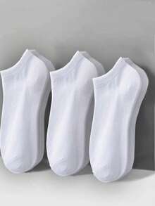 10 Pairs Women's Pure Cotton Invisible Socks, White/Grey/Black, Spring/Summer Style, Mesh Breathable, Suitable For Daily Wear - Multicolor - View 4