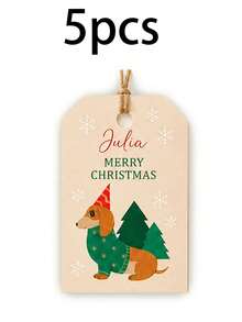 Custom Christmas Gift Tags, Festive Personalized Name Gift Cards For Holiday Wrapping, Customized Name Present Labels, Customizable Xmas Party Favor Tags, Pet Style, Secret Santa Gift, Stocking Stuffer, Merry Christmas, Christmas Ornaments, Family - Style a - View 20