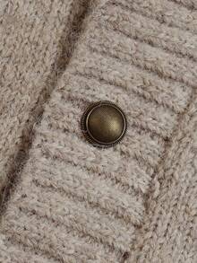 Men Autumn Winter Henley Collar Knit Sweater, Textured Relaxed Fit Pullover, Old Money Style For Daily Holiday Festival Wear - Apricot - View 5