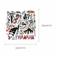 Cow Cat Neurotic Daily Stickers For Decoration Of Planner, Phone Case, Notebook, Diary, Tablet, Scrapbook, Planner, Luggage, Guitar, Skateboard, Violin - Tuxedo Cat - View 7