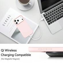 液態矽膠手機殼，適用於 iPhone 18 Pro Max，柔軟防滑握感 | 超細纖維內襯防摔保護，易於清潔，超薄設計，兼容 18 Pro Max/18 Pro/18/17/16/15/14/13/12 系列 - 莫蘭迪粉 - 查看 6
