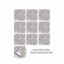 10pcs PVC Self-Adhesive Pebble Texture Floor/Wall Tiles, Modern Rustic Grey Faux Stone Design, Peel And Stick Removable Trimmable DIY Renovation, Suitable For Kitchen, Bathroom, Entryway, Balcony, Living Room Wall And Floor Decor - 10Pcs - View 12