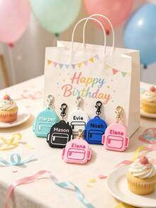 1pc Personalized Backpack Keychain, Custom Name Bag Charm, Cute School Bag Tag, Kids Backpack Accessory, Back To School Gift, Personalized Name Keyring, School Supplies Decoration, Gift For Boys And Girls ﻿,Random Keychain - Multicolor - View 4