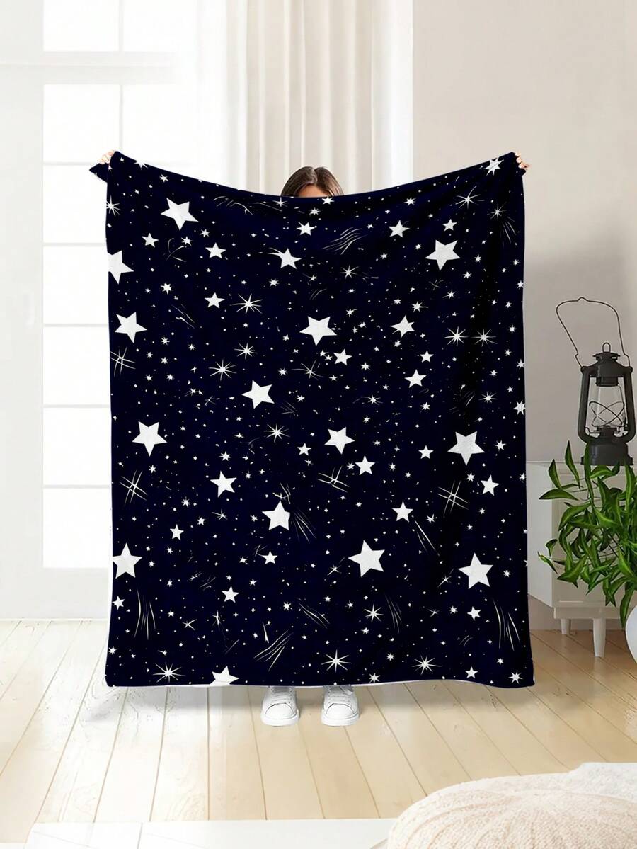 1pc Modern Style Soft & Comfortable Blanket, Minimalist Cool Design, Multi-Purpose Throw For Sofa, Bed, Outdoor Camping, Leisure, Home, Picnic, Travel, All-Season Comfort, 280gsm Polyester, Machine Washable - Multicolor - View 1