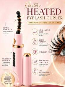 Heated Electric Eyelash Curler – LCD Display, 3 Temperature Settings, USB Rechargeable 300mAh Battery. Fast And Gentle Curling, Long-Lasting Hold All Day – Lightweight And Portable, Suitable For Home Or Daily On-The-Go Use. - Multicolor - View 9