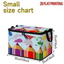 1pc Colorful Pencil Pattern Storage Box With Zipper Oxford Fabric Foldable Organizer Bag, Perfect For Travel, Packing, Clothing, Pants And Bedding, Storage, Laundry Room Or Holiday Decor, Keeps Household Items Organized And Easy To Find, Contemporary Style - View 13