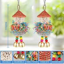 Bird Toy Parrot Foraging Chewing Hanging Toy Solar Ball With Bell Suitable For Small Parrots, Budgies, Cockatiels, Conures, Lovebirds, Budgie Cage Toy - A+B - View 5