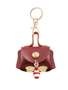 Mini Handbag Keychain Features A Bee Charm Accessories Series, Coin Wallet,Portable Small Bag Pendant,For Change,Earphone,Coins,Lipstick,Travel Essential - Multicolor - View 17